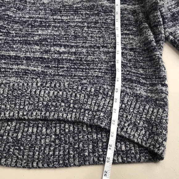 CYNTHIA Rowley wool blend turtleneck hi low sweater blue marled size Small - Picture 7 of 9